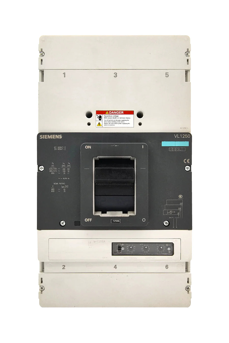 Siemens / ITE VL1250 3V7712-3SE36-0AA0 1250A 3 Pole Molded Case Circuit Breaker – Bolt On – 600VAC
