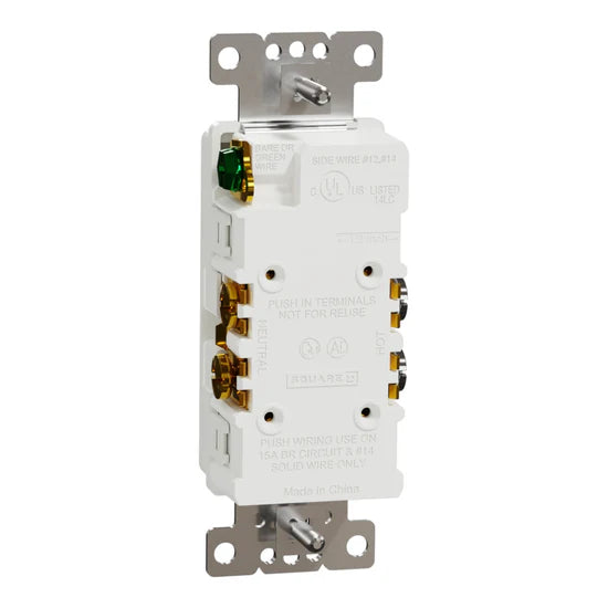 Square D SQR44104WH 15A 2-Pole Duplex Receptacle – Flush Mount – 125V AC