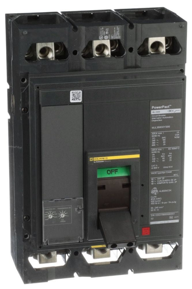 Square D MJL36350 PowerPact M-Frame MCCB – 3 Pole – 350A – 600V – Thermal Magnetic – Molded Case Circuit Breaker