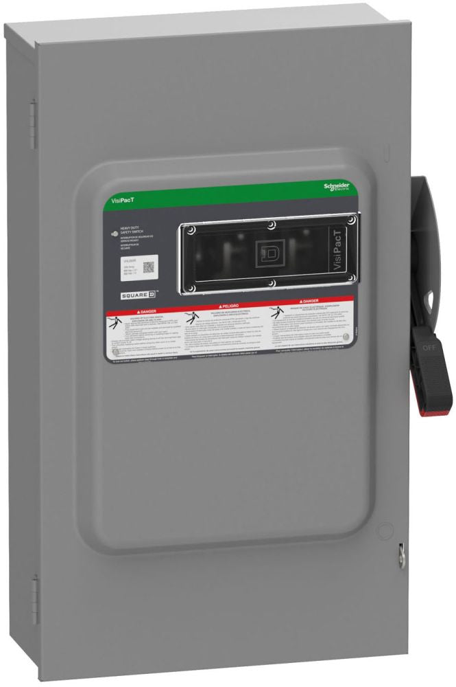 Square D VHU364AWKGL 200A 3-Pole Safety Switch – Single Throw Disconnect – 600V AC/DC