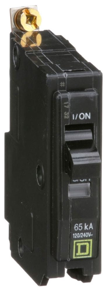 Square D QO115EPD QO Series Equipment Protection Ground Fault Circuit Breaker – 15A – 1 Pole – 120VAC – Plug-In – Thermal Magnetic – 30mA Ground Fault