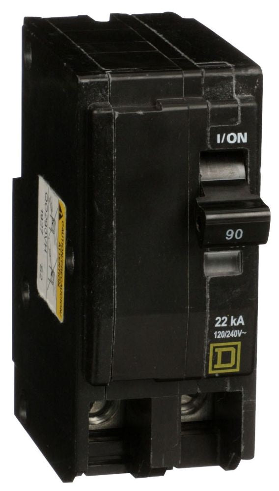 Square D QO290VH Miniature Circuit Breaker – 90A – 2 Pole – 120/240V – Plug-In – VisiTrip – QO Series