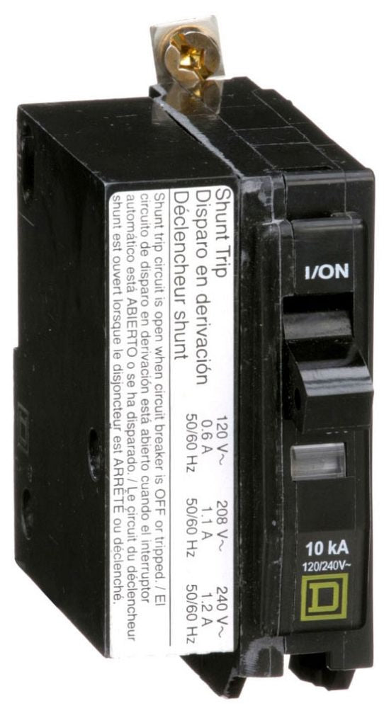 Square D QOB1251021 Miniature Circuit Breaker – 25A – 1 Pole – Thermal Magnetic – Bolt-On – 120/240VAC – Shunt Trip