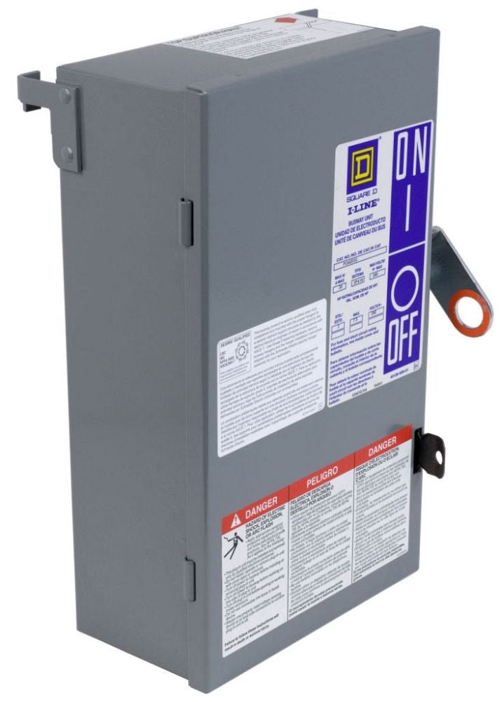 Square D PQ3210G I-Line II Busway Plug-In Unit – 100A – 3 Pole – 240V – Class J Fusible Switch – Aluminum Enclosure