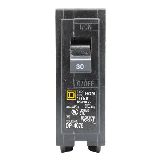 Square D HOM130 30A 1-Pole Standard Circuit Breaker – Plug-In – 120V