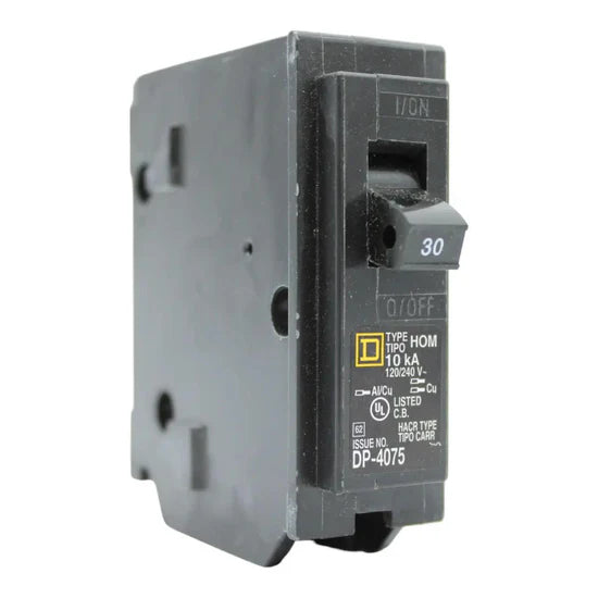 Square D HOM130 30A 1-Pole Standard Circuit Breaker – Plug-In – 120V