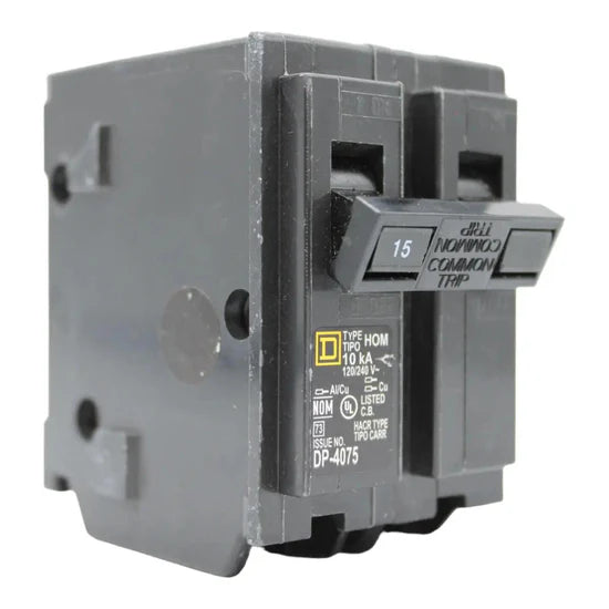 Square D HOM215 15A 2-Pole Standard Circuit Breaker – Plug-In – 120/240V