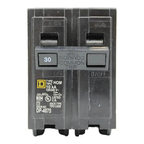 Square D HOM230 30A 2-Pole Standard Circuit Breaker – Plug-In – 120/240V