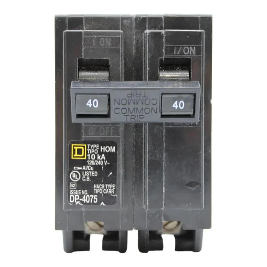 Square D HOM240 40A 2-Pole Standard Circuit Breaker – Plug-In – 120/240V