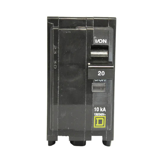 Square D QO220 20A 2-Pole Miniature Circuit Breaker – Plug-In – 120/240V