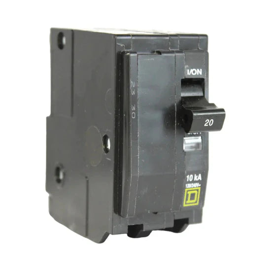 Square D QO220 20A 2-Pole Miniature Circuit Breaker – Plug-In – 120/240V