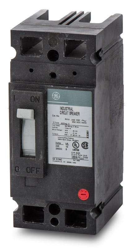 ABB / GE TJD422300WL 300 Amp 2 Pole Molded Case Circuit Breaker – Feed-Thru Type – 240V AC