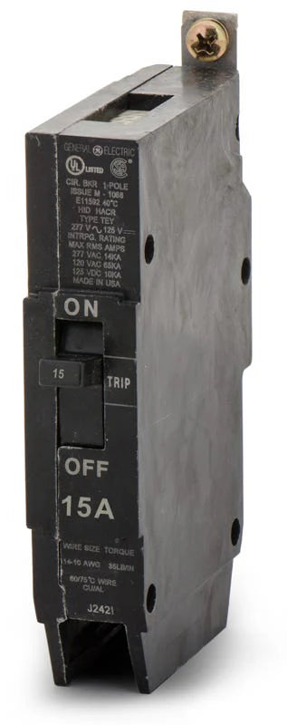 GE TEY150 50 Amp 1 Pole Thermal Magnetic Circuit Breaker – Bolt-On – 277V AC