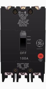 TEYF3100 - General Electric Bolt-on Panelboard 480V 100A 3 pole circuit breaker 18kA@480V