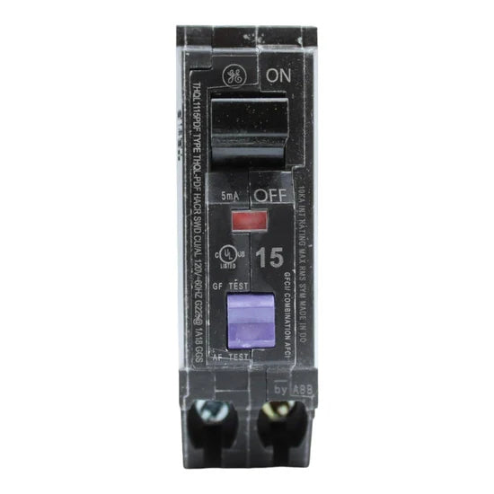 GE Q Line THQL1115PDF 15A Single-Pole Arc/Leakage Fault Breaker – Plug-On Neutral – 120V AC