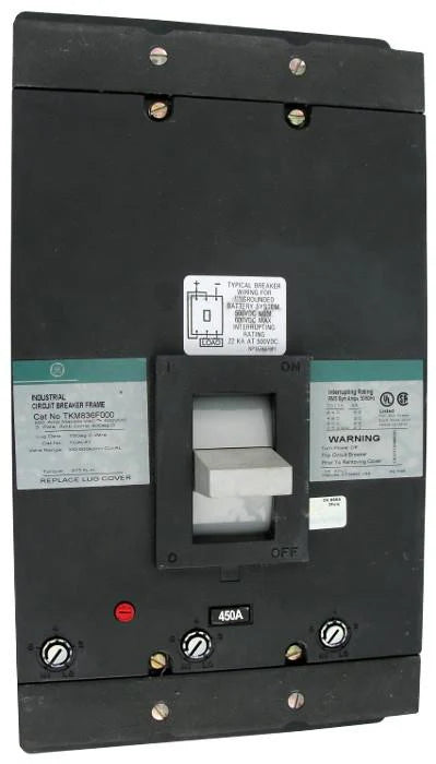 General Electric GE TKMA836450WL 450A 3 Pole Molded Case Circuit Breaker – Bolt On – 600VAC