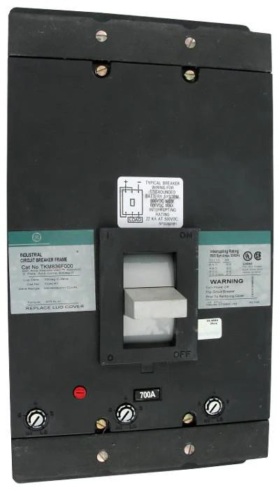 General Electric GE TKMA836700WL 700A 3 Pole Molded Case Circuit Breaker – Bolt On – 600VAC