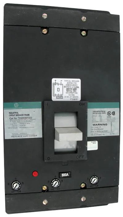 General Electric GE TKMA836800WL 800A 3 Pole Molded Case Circuit Breaker – Bolt On – 600VAC