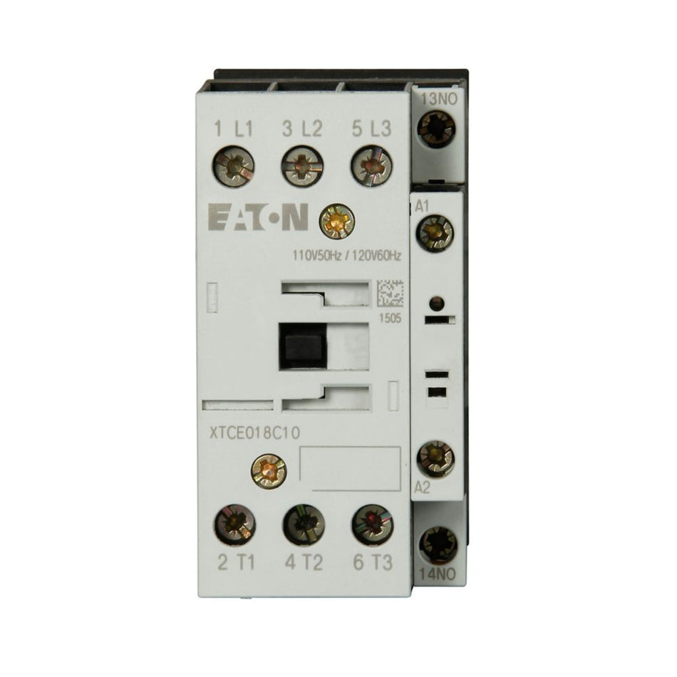 Eaton XTCE018C10C IEC Contactor – 18A, 3-Pole, 415–480V Coil, 45 mm Frame, Non-Reversing