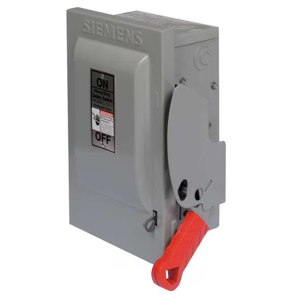 HF361 - Siemens 30 Amp 600V 3-Pole Heavy Duty Fusible Safety Switch, NEMA 1, Enclosed,  Class H/J/K/R Fuse, Indoor Mount