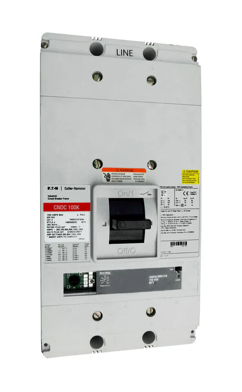 Eaton Cutler Hammer CNDC312T33W 1200A 3 Poles Molded Case Circuit Breaker – Bolt-On Mount – 600VAC