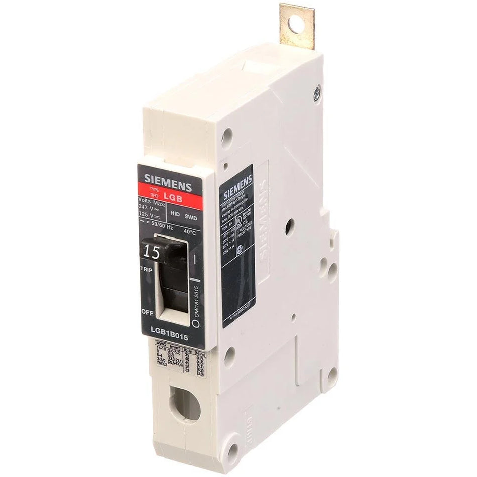 Siemens LGB1B015B 15A 1-Pole 480V LGB Molded Case Circuit Breaker