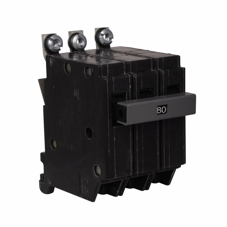 Eaton CHB380 – 80 Amp 3-Pole 240V Bolt-On Molded Case Circuit Breaker – CHB Series – 10kAIC @ 240V