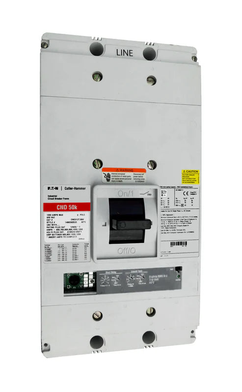 Eaton Cutler Hammer CND312T36W 1200A 3-Pole Molded Case Circuit Breaker – Bolt-On Mount – 600VAC