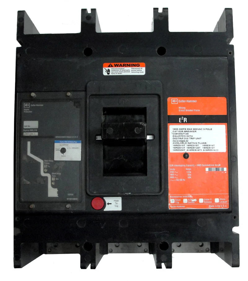 Eaton Cutler Hammer Mining E2R316T33WU49 1600A 3P Mining MCCB – Bolt On – 600VAC