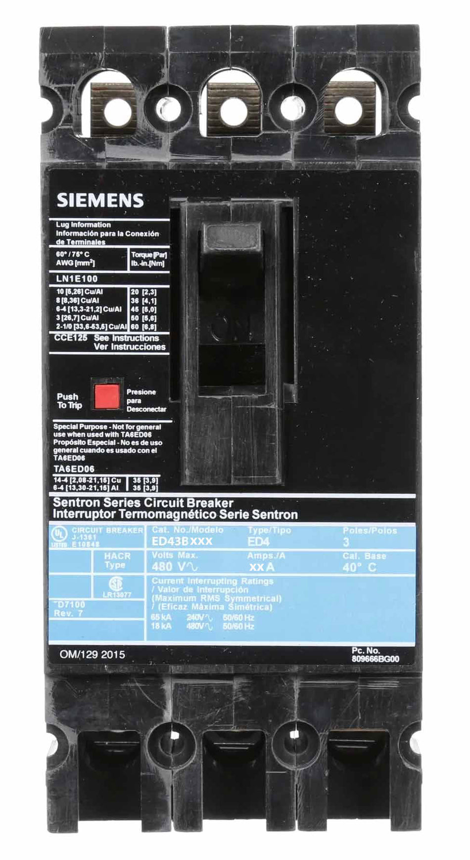 ED43B025L - Siemens - Molded Case Circuit Breaker