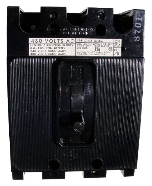 Siemens EH3B045 45A 3 Pole Molded Case Circuit Breaker – Bolt On – 480V