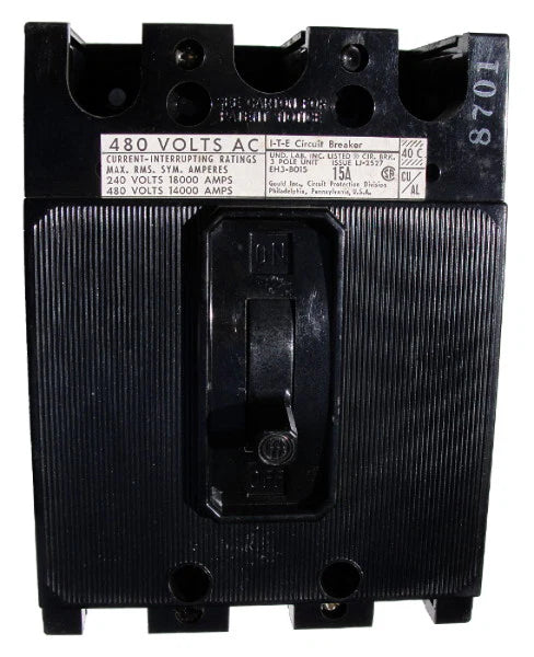 Siemens EH3B110 110A 3 Pole Molded Case Circuit Breaker – Bolt On – 480V