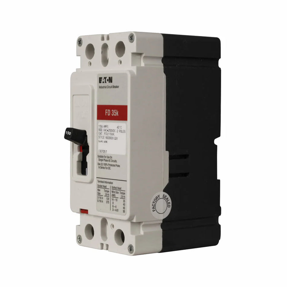 FD2150KL -  Eaton 2P 150 Amp 600V Molded Case Circuit Breaker
