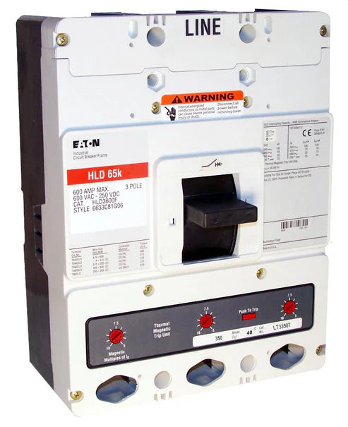 Eaton Cutler Hammer HLD3350 350A 3-Pole Molded Case Circuit Breaker – Bolt-On Mount – 600V