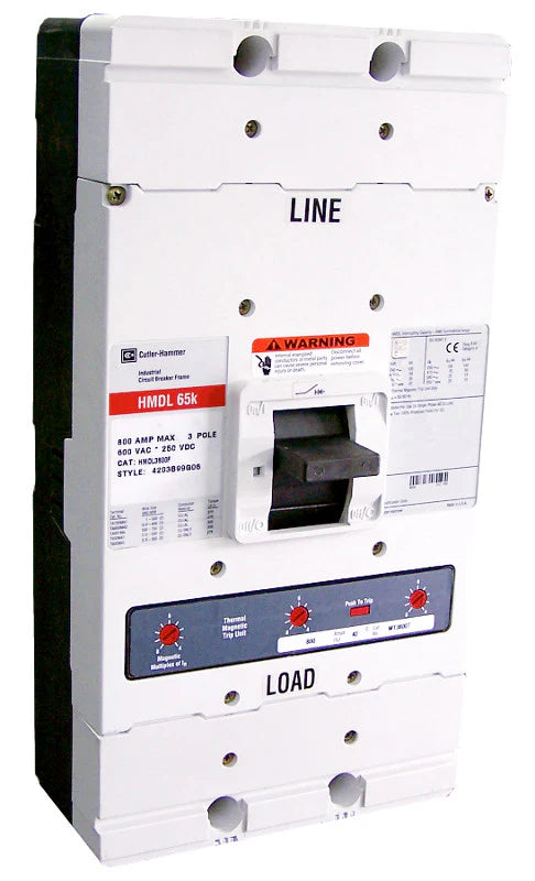 Eaton Cutler-Hammer HMDL3450 450A 3-Pole Molded Case Circuit Breaker – Bolt-On Mount – 600VAC