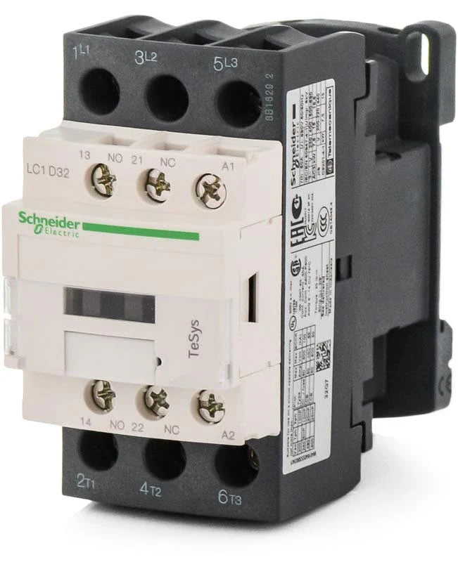 Schneider Electric LC1D65AG7 IEC Contactor – 3 Pole – 65A – 120V AC Coil – TeSys D Series – DIN Rail Mount – Heavy Duty Motor Contactor – Industrial Control Contactor
