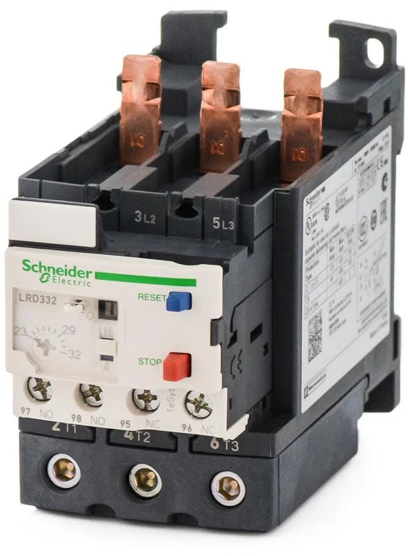 Schneider Electric LRD332 Thermal Overload Relay – 23–32A – TeSys Deca Series – DIN Rail/Plate Mount – Motor Protection Relay for LC1D40A/50A/65A Contactors