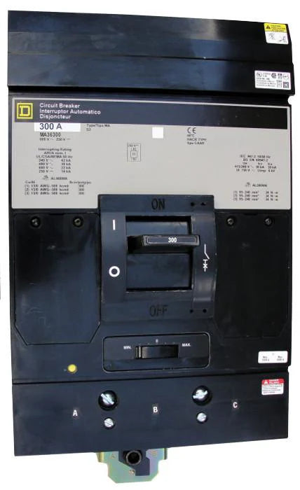 Square D MA36300 300A 3 Pole Thermal Magnetic MCCB – Plug In – 600V