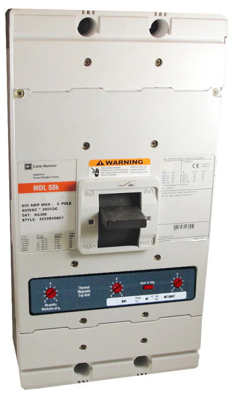 Eaton Cutler Hammer MDL3800FA13K14T14Z04 800A 3 Poles Molded Case Circuit Breaker – Bolt On – 600VAC