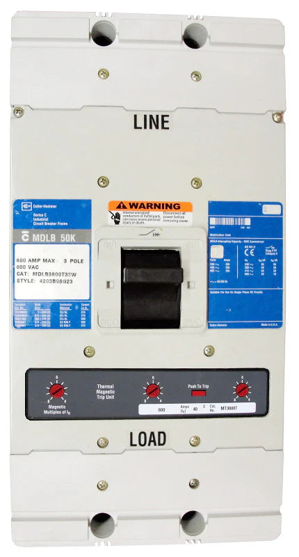 Eaton Cutler Hammer MDLB3400 400A 3 Poles Molded Case Circuit Breaker – Bolt On – 600VAC