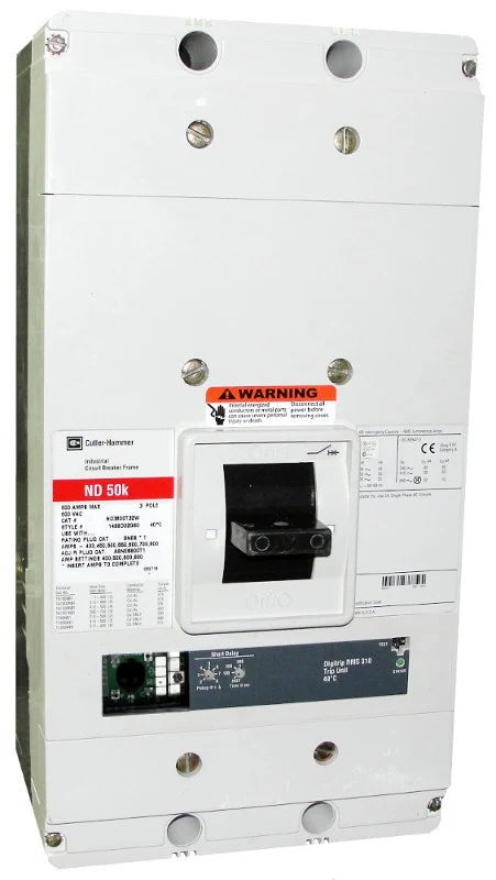 Eaton  Cutler Hammer ND312T33W 1200A 3-Pole Molded Case Circuit Breaker – Bolt-On Mount – 600VAC