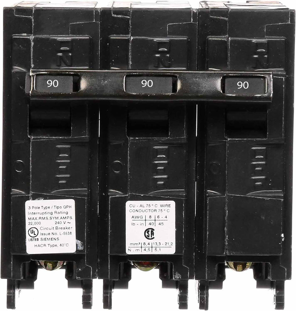 Q390H - Siemens - 90 Amp 22kA Circuit Breaker