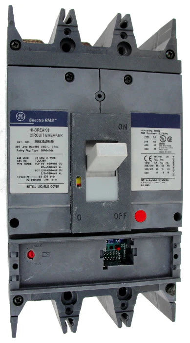 General Electric GE SGHA36AT0600 600A 3 Pole Molded Case Circuit Breaker – Bolt On – 600VAC