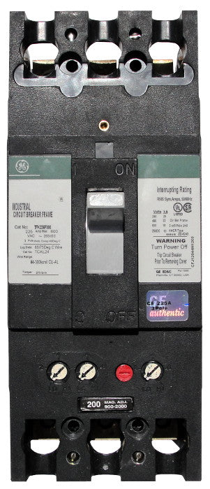General Electric TFK236070WL 70A 3-Pole Molded Case Circuit Breaker – Bolt-On Mount – 600VAC