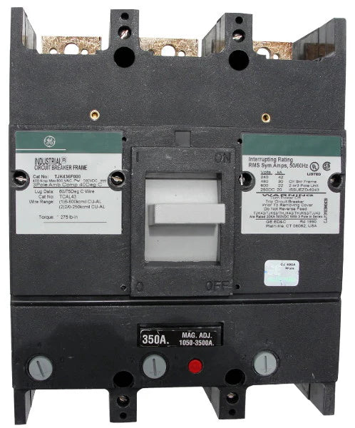General Electric THJK436175WL 175A 3-Pole Molded Case Circuit Breaker – Bolt-On Mount – 480VAC