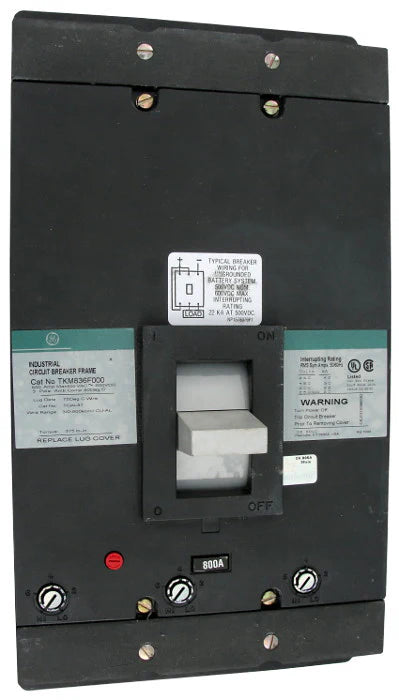 General Electric GE THKMA836800WL 800A 3 Pole Molded Case Circuit Breaker – Bolt On – 600VAC